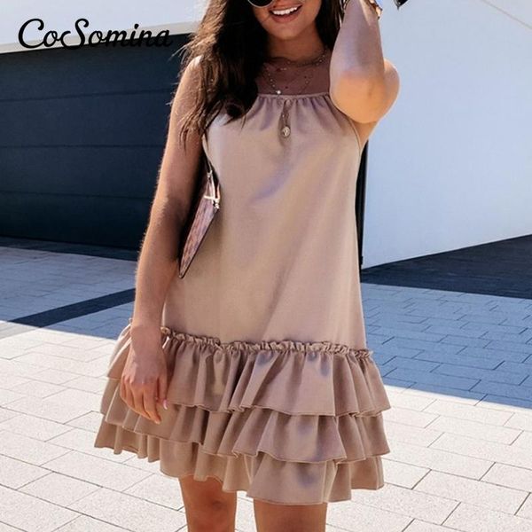casual dresses cosomina spaghetti strap summer dress women a-line ruffled solid high street female short mini 2021 ladies party, Black;gray
casual dresses cosomina spaghetti strap summer dress women a-line ruffled solid high street female short mini 2021 ladies party, Black;gray
