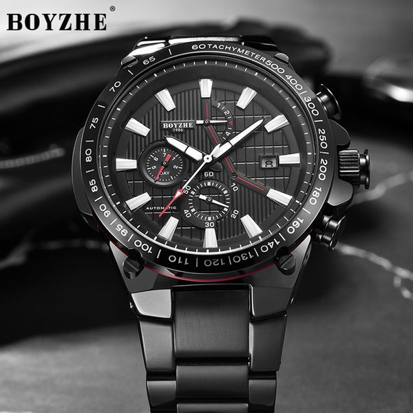 boyzhe watches men's fashion clock automatic mechanical rustless steel calendar black iron curtain waterproof, Slivery;brown
boyzhe watches men's fashion clock automatic mechanical rustless steel calendar black iron curtain waterproof, Slivery;brown