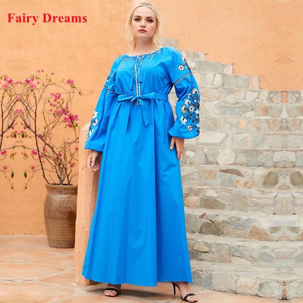 middle east retro fashion women's abaya embroidery lace arabian casual long dress ethnic blue flowers turkish lady's clothing, Red
middle east retro fashion women's abaya embroidery lace arabian casual long dress ethnic blue flowers turkish lady's clothing, Red