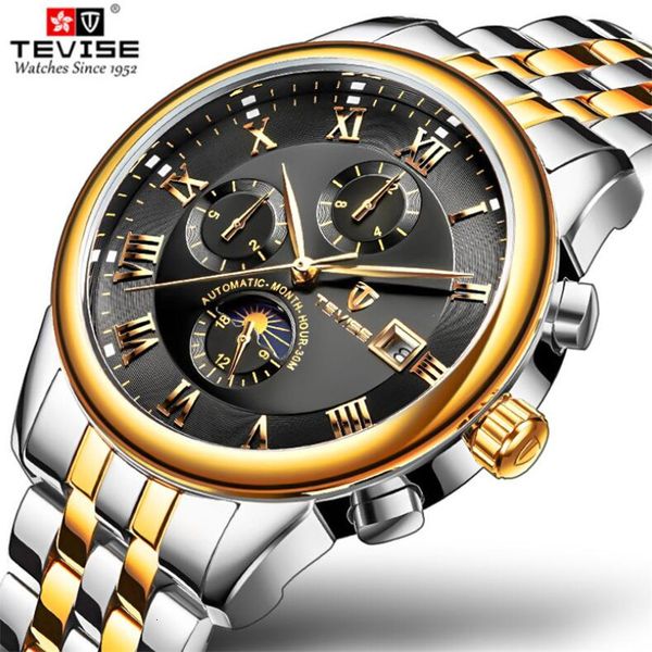 new men automatic mechanical fashion brand sports watches multifunctional moon phase rvs relogio masculino, Slivery;brown
new men automatic mechanical fashion brand sports watches multifunctional moon phase rvs relogio masculino, Slivery;brown