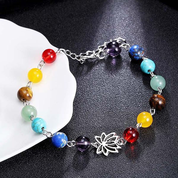 link, chain handmade bracelets diy colorful natural stone lotus beaded bracelet for woment gift jewelry, Black
link, chain handmade bracelets diy colorful natural stone lotus beaded bracelet for woment gift jewelry, Black