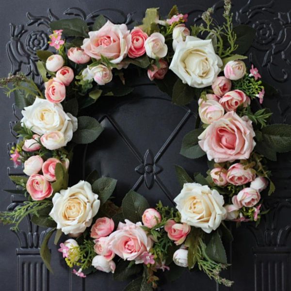 front door artificial rose flower wreath wedding fake floral rattan garland with green leaves for wall home garden decoration decorative flo
front door artificial rose flower wreath wedding fake floral rattan garland with green leaves for wall home garden decoration decorative flo