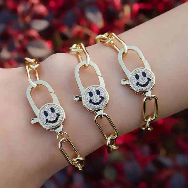 cz pave smile face carabiner bracelet man girls gold thin chain pendant locket clasp wristbands hip hop jewelry brazalete mujer, Golden;silver
cz pave smile face carabiner bracelet man girls gold thin chain pendant locket clasp wristbands hip hop jewelry brazalete mujer, Golden;silver