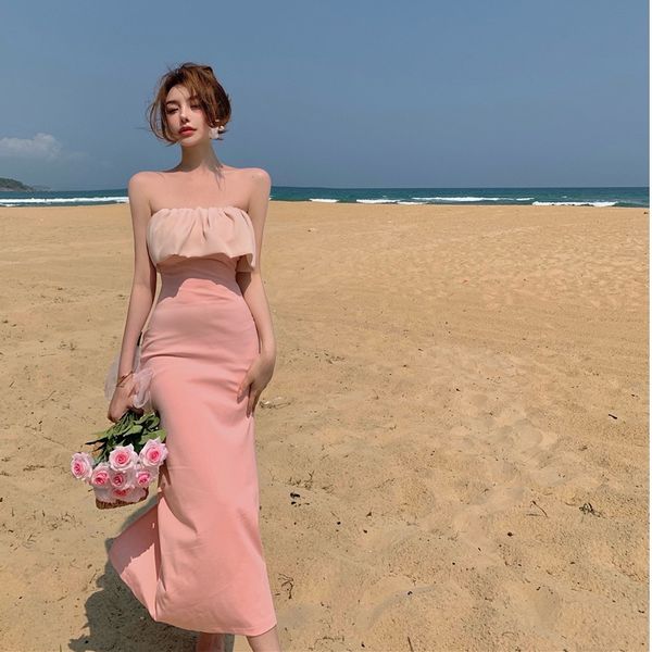 long pink dress female tube slim one-shoulder dress strapless elegant french girl slit dress summerswimwear bathing suits swimsuit, Black;gray
long pink dress female tube slim one-shoulder dress strapless elegant french girl slit dress summerswimwear bathing suits swimsuit, Black;gray