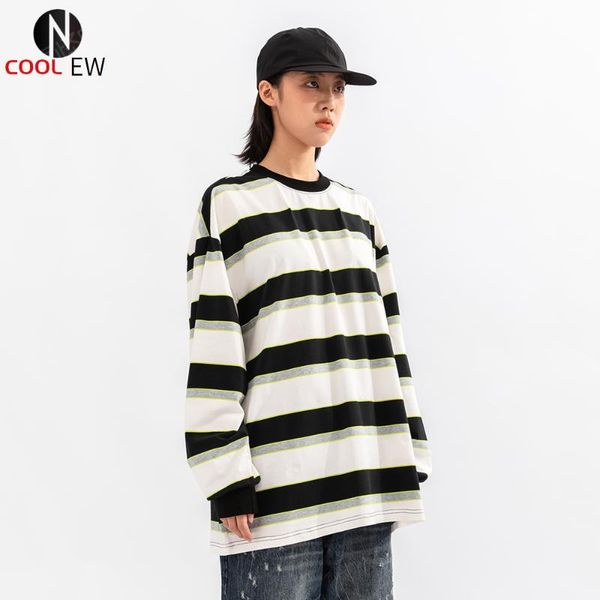 men's t-shirts horizontal striped long sleeve t-shirt mens autumn wide crew neck cotton tee loose casual tshirt men, White;black
men's t-shirts horizontal striped long sleeve t-shirt mens autumn wide crew neck cotton tee loose casual tshirt men, White;black