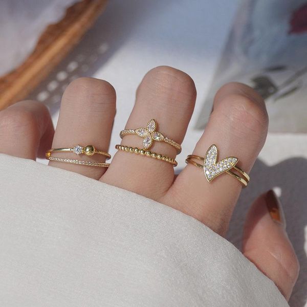 delicate jewelry 14k real gold adjustable crystal flower rings for women luxury heart cubic zircon engagement cluster, Golden;silver
delicate jewelry 14k real gold adjustable crystal flower rings for women luxury heart cubic zircon engagement cluster, Golden;silver