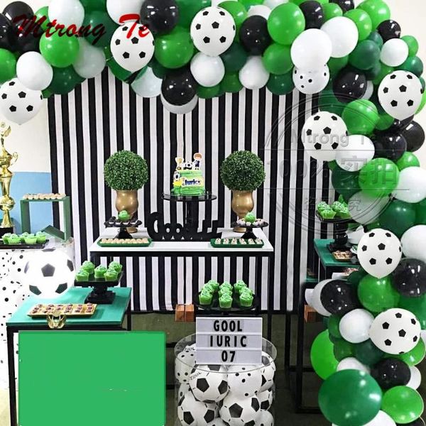 87pcs soccer party balloon garland kit 12inch football printed balloons with 16ft srip for decoration air globos
87pcs soccer party balloon garland kit 12inch football printed balloons with 16ft srip for decoration air globos