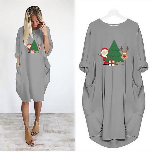 casual dresses christmas dress women kawaii reindeer santa claus print pocket loose plus size clothes autumn vestido, Black;gray
casual dresses christmas dress women kawaii reindeer santa claus print pocket loose plus size clothes autumn vestido, Black;gray