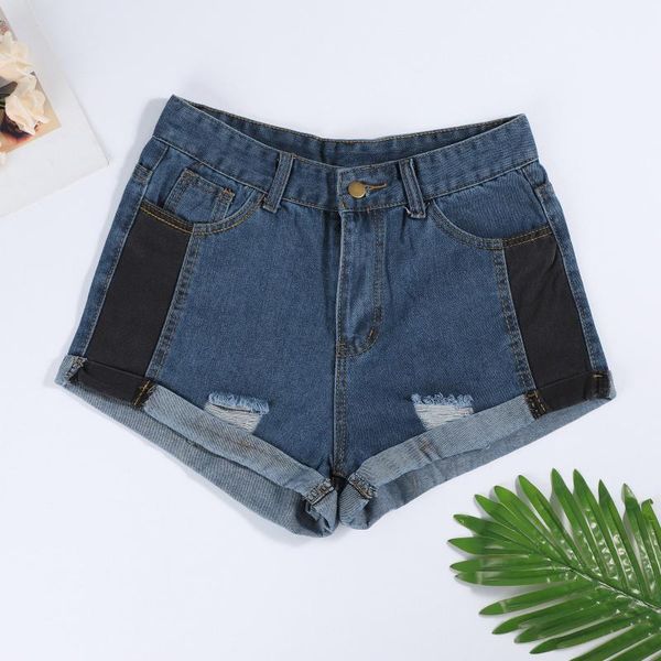 women's shorts simple fashion casual style patchwork short femme insert pockets splicing ultra-short denim, White;black
women's shorts simple fashion casual style patchwork short femme insert pockets splicing ultra-short denim, White;black