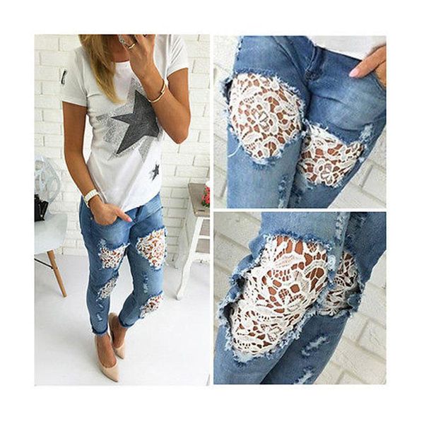 light blue lace patchwork women jeans denim trousers skinny pencil pants plus size stretch washed women's
light blue lace patchwork women jeans denim trousers skinny pencil pants plus size stretch washed women's