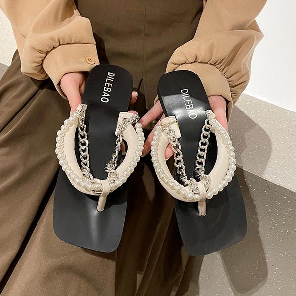 slippers fashion summer leather pearls women square toe slipper flip flop women's casual shoes female, Black
slippers fashion summer leather pearls women square toe slipper flip flop women's casual shoes female, Black