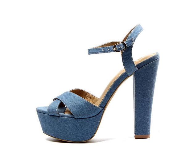 summer blue jeans women chunky heeled sandals open toe gladiator casual ankle wrap corss platform, Black
summer blue jeans women chunky heeled sandals open toe gladiator casual ankle wrap corss platform, Black