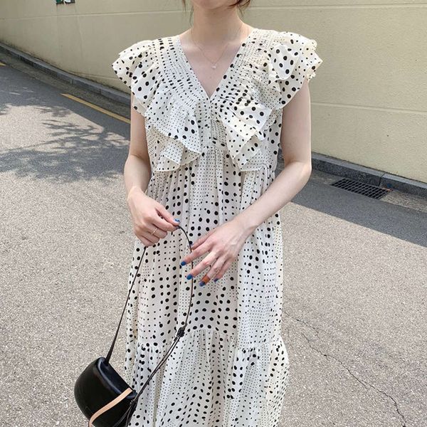 casual dresses dress women clothessummer soft and thin v-neck ruffle stitching loose wavelet dot fly sleeve long 7ttl, Black;gray
casual dresses dress women clothessummer soft and thin v-neck ruffle stitching loose wavelet dot fly sleeve long 7ttl, Black;gray