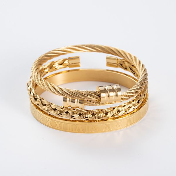 bracelet selling personality versatile roman letter woven square cylinder stainless steel set men, Golden;silver
bracelet selling personality versatile roman letter woven square cylinder stainless steel set men, Golden;silver