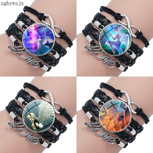 charm bracelets harajuku style jewelry with glass cabochon multilayer black leather bracelet bangle for women winged angel, Golden;silver
charm bracelets harajuku style jewelry with glass cabochon multilayer black leather bracelet bangle for women winged angel, Golden;silver