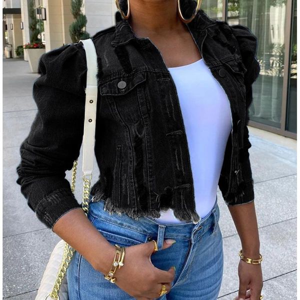 ladies frayed denim gacket short style puff sleeve jacket black clothes for women fashion woman's clothing 2021 women's jackets, Black;brown
ladies frayed denim gacket short style puff sleeve jacket black clothes for women fashion woman's clothing 2021 women's jackets, Black;brown
