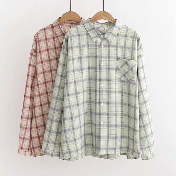 women's blouses & shirts 2021 academic style casual plaid single pocket student long sleeve shirt coat blouse, White
women's blouses & shirts 2021 academic style casual plaid single pocket student long sleeve shirt coat blouse, White
