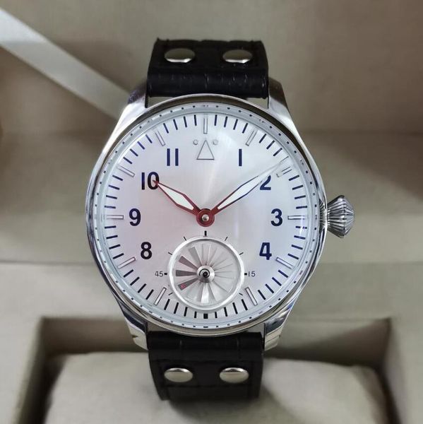 no logo silver dial rotational fan manual mechanical men's watch protruding spherical glass st3621 movement wristwatches, Slivery;brown
no logo silver dial rotational fan manual mechanical men's watch protruding spherical glass st3621 movement wristwatches, Slivery;brown