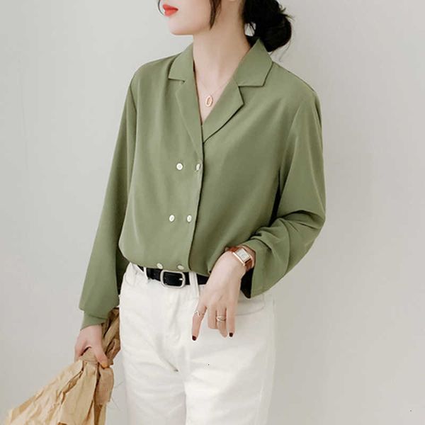 women's blouses & shirts arrival autumn women long sleeve loose notched collar shirt double-breasted ol korean blouse b7e1, White
women's blouses & shirts arrival autumn women long sleeve loose notched collar shirt double-breasted ol korean blouse b7e1, White