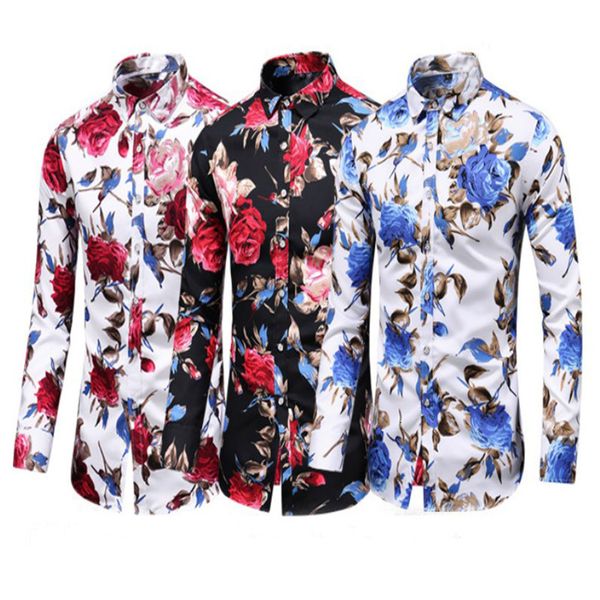 men's casual shirts designer dress slim fit classic floral print turn-down collar long sleeved fashion formal shirt clothing plus size, White;black
men's casual shirts designer dress slim fit classic floral print turn-down collar long sleeved fashion formal shirt clothing plus size, White;black