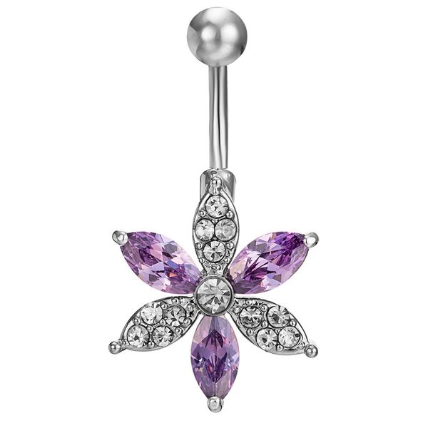big flowers zircon crystal surgical steel belly button rings dangle navel piercing ring rhinestone body jewelry gift, Silver
big flowers zircon crystal surgical steel belly button rings dangle navel piercing ring rhinestone body jewelry gift, Silver
