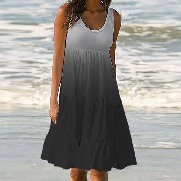 40# 2021 summer dresses womens holiday plus size print sleeveless party beach dress loose mini sundress vestidos casual, Black;gray
40# 2021 summer dresses womens holiday plus size print sleeveless party beach dress loose mini sundress vestidos casual, Black;gray
