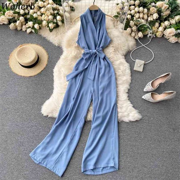 jumpsuit women spring fashion temperament playsuit v-neck sleeveless lace up high waist wide-leg pants bodysuit femme 210519, Black;white
jumpsuit women spring fashion temperament playsuit v-neck sleeveless lace up high waist wide-leg pants bodysuit femme 210519, Black;white