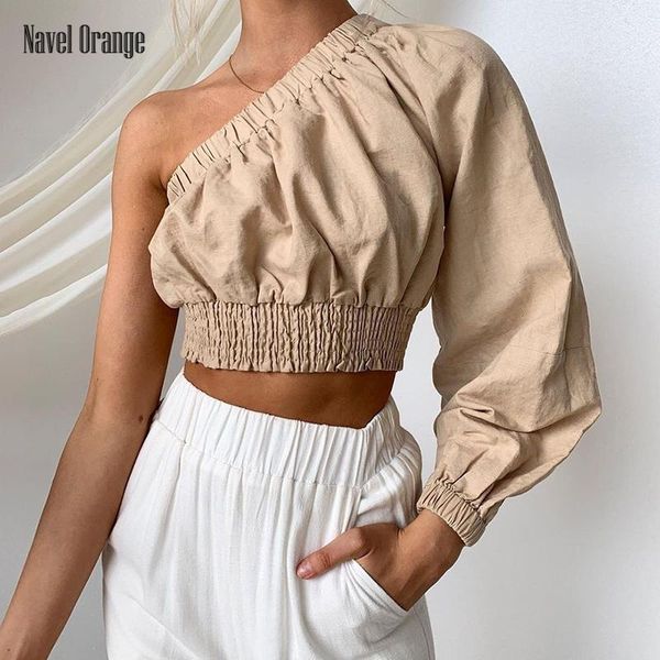 women's blouses & shirts 2021 women skew collar solid pullover blouse spring autumn full sleeve patchwork short shirt elegant streetwea, White
women's blouses & shirts 2021 women skew collar solid pullover blouse spring autumn full sleeve patchwork short shirt elegant streetwea, White