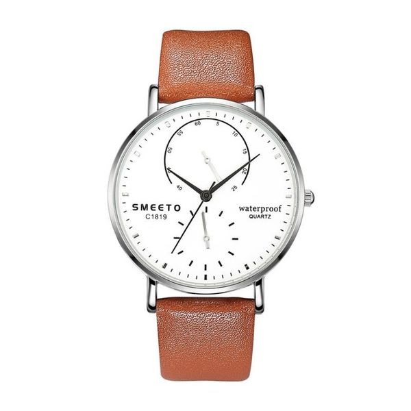 wristwatches alloy leather band watches casual quartz watch men relogio masculino, Slivery;brown
wristwatches alloy leather band watches casual quartz watch men relogio masculino, Slivery;brown