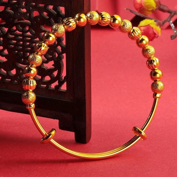 bangle electroplating 24k gold color bracelet for women classic push-pull transfer beads sand jewelry accessories charm, Black
bangle electroplating 24k gold color bracelet for women classic push-pull transfer beads sand jewelry accessories charm, Black