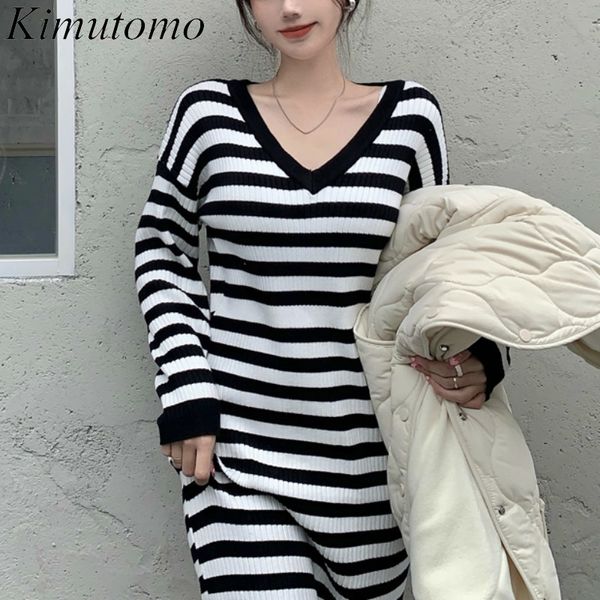 kimutomo vintage striped knitted dress women v-neck slim high waist long sleeve dresses ladies korea chic spring autumn 210521, Black;gray
kimutomo vintage striped knitted dress women v-neck slim high waist long sleeve dresses ladies korea chic spring autumn 210521, Black;gray