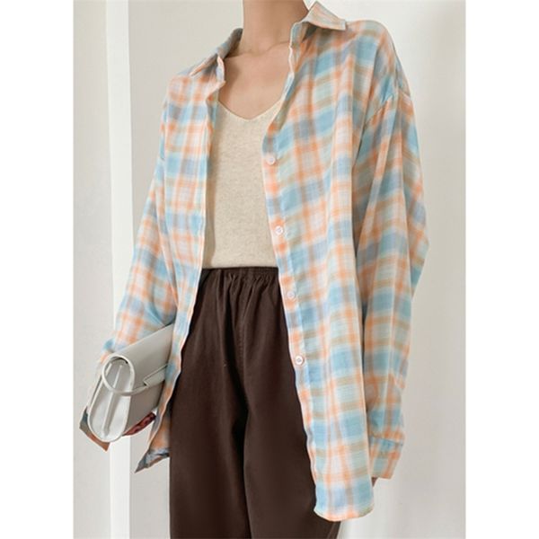 spring autumn korea fashion women long sleeve loose plaid shirt coat all-matched casual blouse shirts female d576 210512, White
spring autumn korea fashion women long sleeve loose plaid shirt coat all-matched casual blouse shirts female d576 210512, White