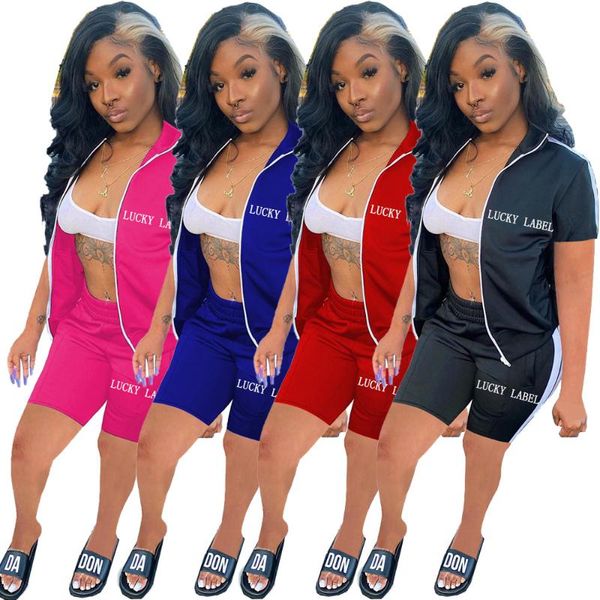 women's tracksuits casual lucky label sportswear two piece sets women 2021 short sleeve jackets coat + biker shorts matching set summer, Gray
women's tracksuits casual lucky label sportswear two piece sets women 2021 short sleeve jackets coat + biker shorts matching set summer, Gray
