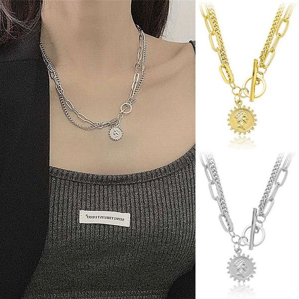 chokers xiaoboacc gothic necklace female 2021 trendy fashion grunge metal round lucky coin pendant chain wholesale, Golden;silver
chokers xiaoboacc gothic necklace female 2021 trendy fashion grunge metal round lucky coin pendant chain wholesale, Golden;silver