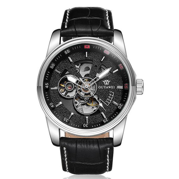 fashion men's watches automatic mechanical luxury men's casual leather tape, Slivery;brown
fashion men's watches automatic mechanical luxury men's casual leather tape, Slivery;brown