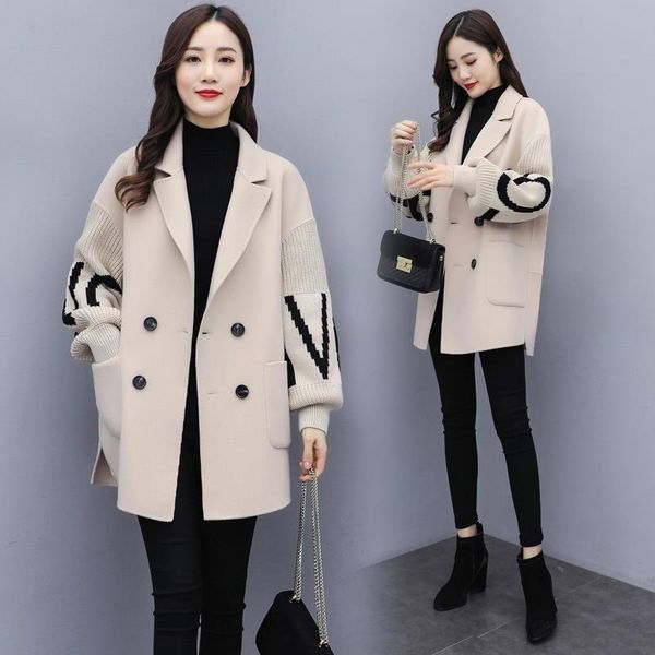 women's wool & blends woolen coat womens clothing autumn winter korean fashion mid-length loose all-match casual woolens jacket female, Black
women's wool & blends woolen coat womens clothing autumn winter korean fashion mid-length loose all-match casual woolens jacket female, Black