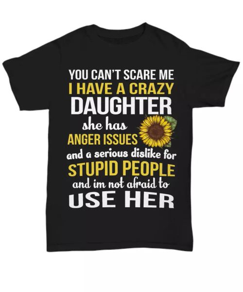 proud mom t-shirt from crazy daughter for mother's day gifts mommy tee sunflower, White;black
proud mom t-shirt from crazy daughter for mother's day gifts mommy tee sunflower, White;black