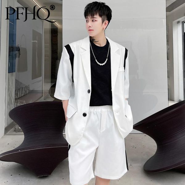 men's tracksuits pfhq 2021 summer korean shorts suit men loose half sleeve fashion thin color matching two-piece set and pants 21d8690, Gray
men's tracksuits pfhq 2021 summer korean shorts suit men loose half sleeve fashion thin color matching two-piece set and pants 21d8690, Gray