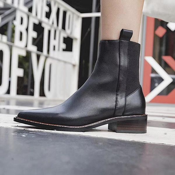 boots 2021 women genuine leather high heel pointed slip wear color matching pedicure booties 8.5cm, Black
boots 2021 women genuine leather high heel pointed slip wear color matching pedicure booties 8.5cm, Black