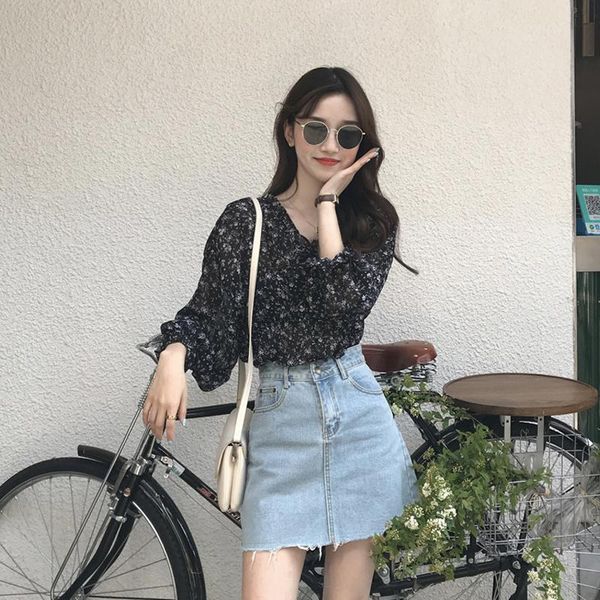spring autumn korean ruffles chiffon blouse women clothing fashion flower print long sleeve v-neck loose shirts hipster women's blouse, White
spring autumn korean ruffles chiffon blouse women clothing fashion flower print long sleeve v-neck loose shirts hipster women's blouse, White