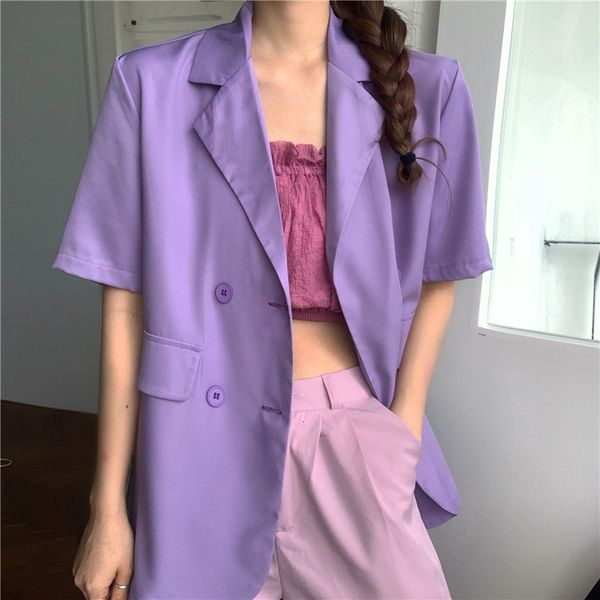 women's suits & blazers summer women elegant new lady office work suit solid color short-sleeve pockets loose casual jackets 7 col, White;black
women's suits & blazers summer women elegant new lady office work suit solid color short-sleeve pockets loose casual jackets 7 col, White;black