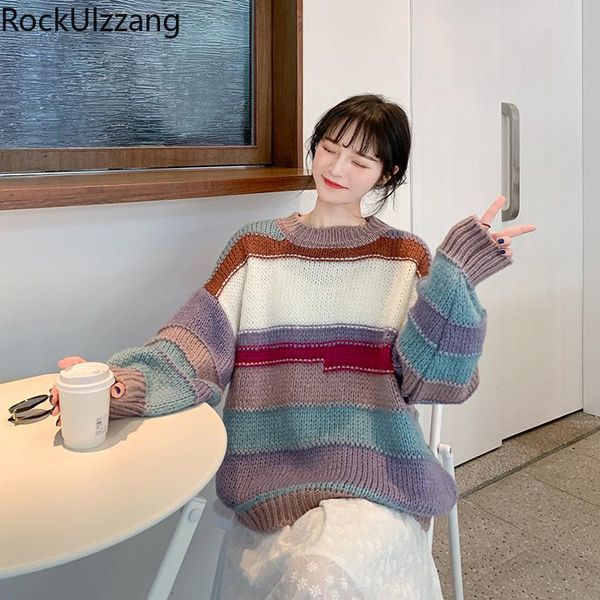 women's sweaters korean autumn thin knitwear contrast stripe sweater women long sleeve round neck cute loose pullover knit clothing jap, White;black
women's sweaters korean autumn thin knitwear contrast stripe sweater women long sleeve round neck cute loose pullover knit clothing jap, White;black