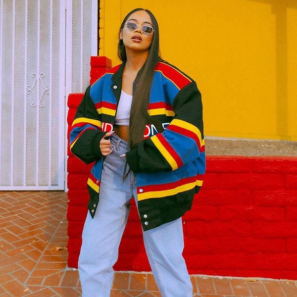 tileewon women jackets winter autumen fashion striped coats high street 2021 printed letter jacket female streetwear women's, Black;brown
tileewon women jackets winter autumen fashion striped coats high street 2021 printed letter jacket female streetwear women's, Black;brown