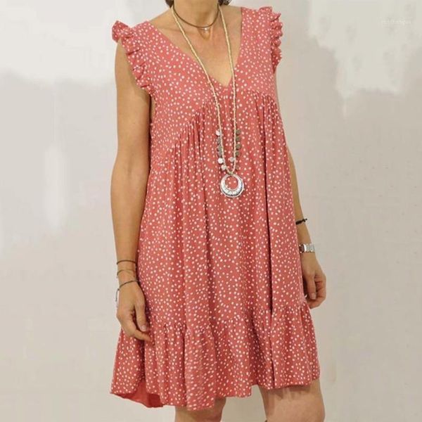 casual dresses women loose a-line mini sweet dress summer sleeveless v neck dot print ruffle party beach 2021, Black;gray
casual dresses women loose a-line mini sweet dress summer sleeveless v neck dot print ruffle party beach 2021, Black;gray