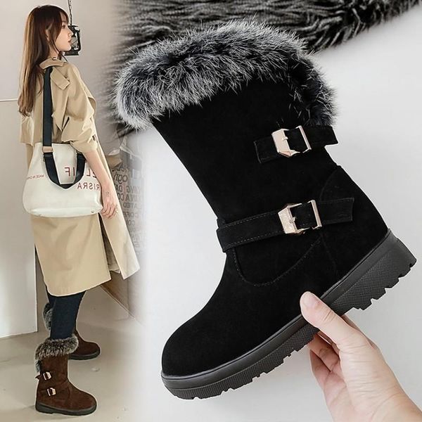 boots style ankle women buckle fashion low heel round toe comfortable platform shoes warm winter snow maziao, Black
boots style ankle women buckle fashion low heel round toe comfortable platform shoes warm winter snow maziao, Black