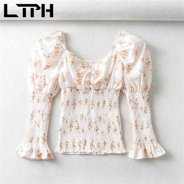 ltph pastoral style vintage blouses women short puff sleeve floral print shirts elastic waist slim shirt summer 210423, White
ltph pastoral style vintage blouses women short puff sleeve floral print shirts elastic waist slim shirt summer 210423, White