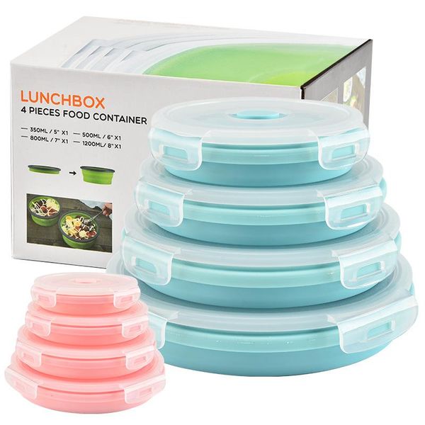 4pcs/set silicone folding bento box collapsible portable lunch for dinnerware container bowl children bowls 
4pcs/set silicone folding bento box collapsible portable lunch for dinnerware container bowl children bowls