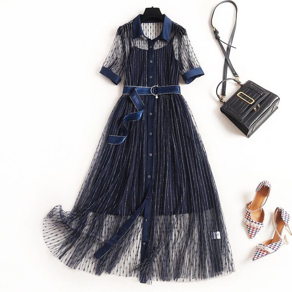 casual dresses summer 1/2 sleeve lapel neck blue striped print tulle belted panelled single-breasted dress elegant oj23f471 90md, Black;gray
casual dresses summer 1/2 sleeve lapel neck blue striped print tulle belted panelled single-breasted dress elegant oj23f471 90md, Black;gray