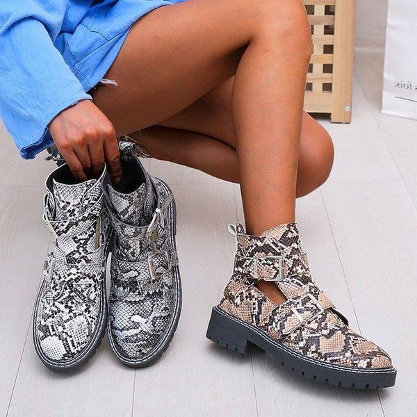 boots heel round head short women's snake print flat single lace up ankle size, Black
boots heel round head short women's snake print flat single lace up ankle size, Black