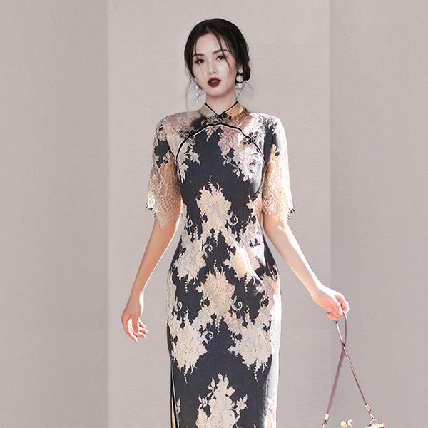 summer style improved cheongsam self-cultivation temperament lace retro chinese dress women qipao ethnic clothing, Red
summer style improved cheongsam self-cultivation temperament lace retro chinese dress women qipao ethnic clothing, Red